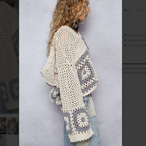 POL “ Jahnna 2” POL Hand Open Knit Hoodie Sweater 75 - Picture 4 of 7